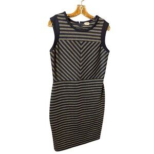 Merona Size Medium Dress Sleeveless Blue Gray Navy Fitted Womens